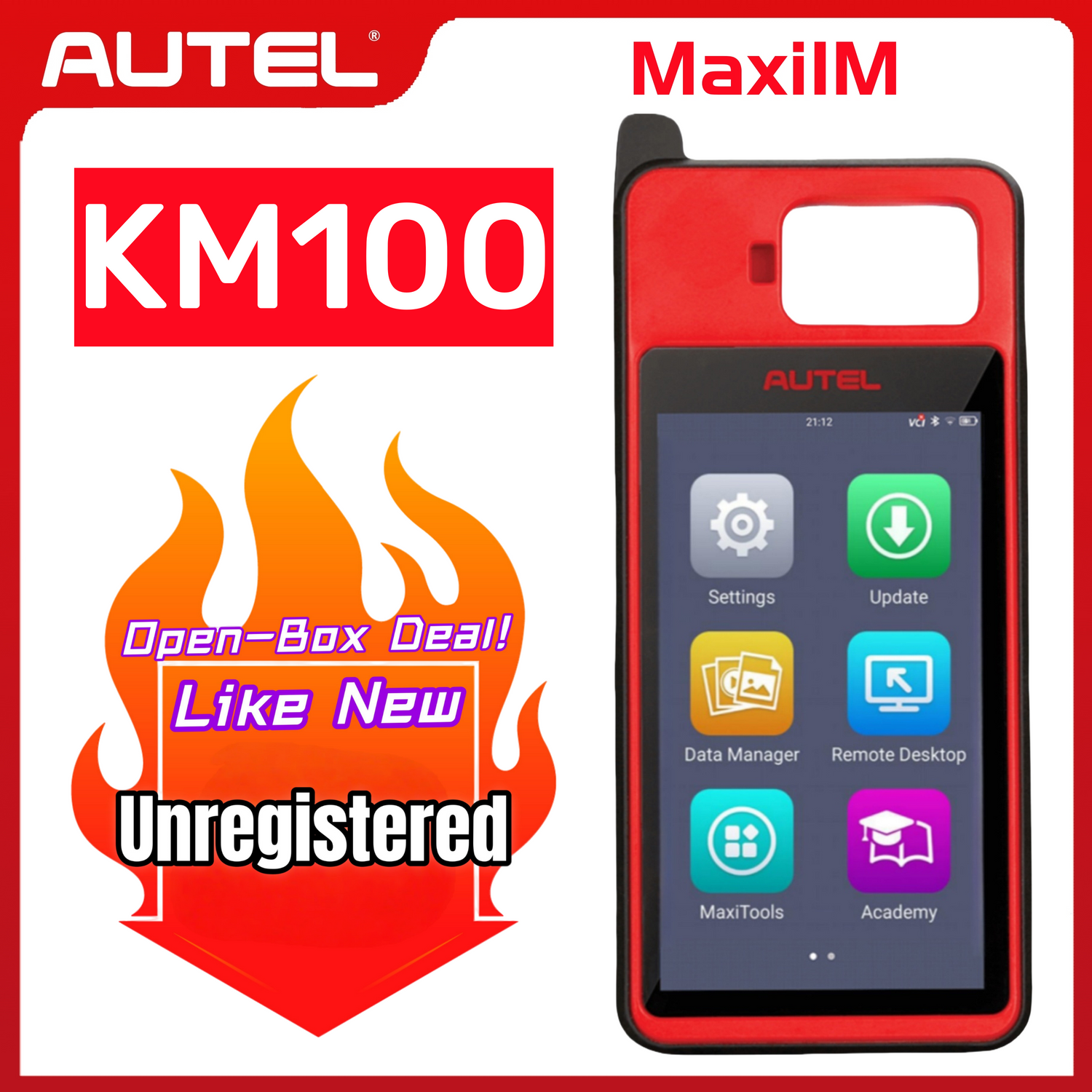 Autel MaxiIM KM100 IMMO(US Ver) - Returned product with minor damage to the outer packaging
