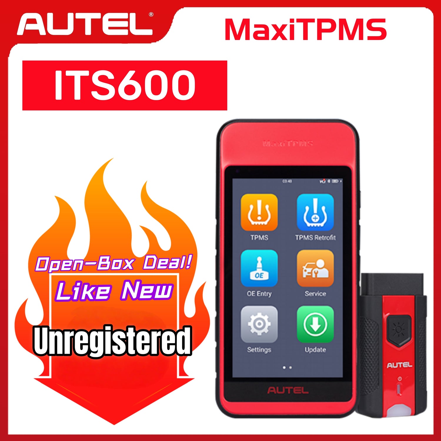 Autel MaxiTPMS ITS600(US Ver) - Unregistered returned product with minor damage to the outer packaging