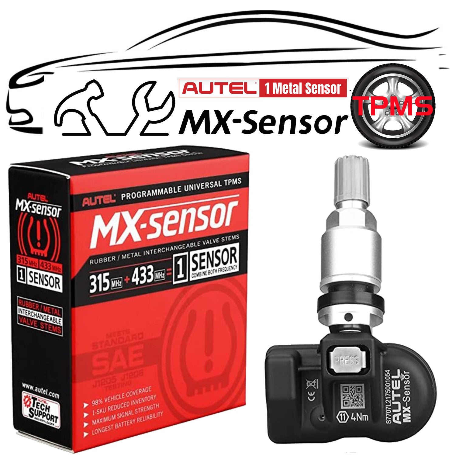 Autel MaxiTPMS MX-Sensor-Metal(US Ver) - Returned product with minor damage to the outer packaging