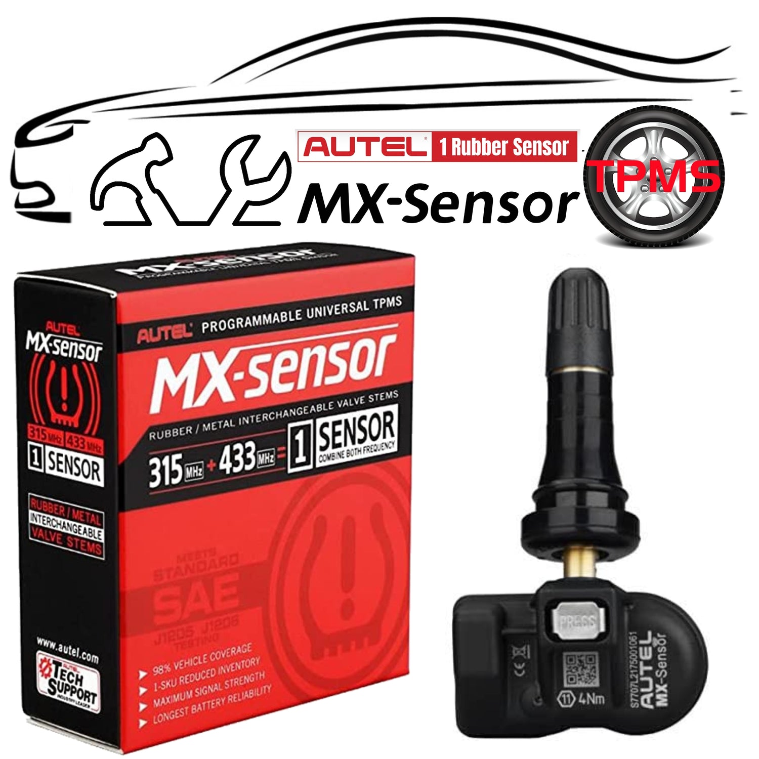 Autel MaxiTPMS MX-Sensor-Rubber(US Ver) - Returned product with minor damage to the outer packaging